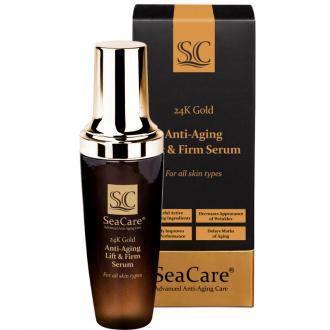 SeaCare, Подарочный 24K Gold набор №2, антивозрастные маска и сыворотка с реноваж, золотом, витамином Е 24K Gold