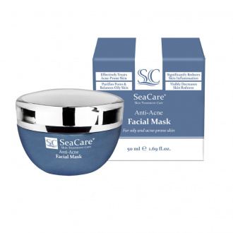 SeaCare, Анти-Акне набор №10, дневной точечный, очищающий гели, крем и маска от прыщей и угрей с акнацидол Anti-Acne