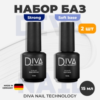 Diva Nail Technology, Набор Strong Base и Soft Base, 15 мл