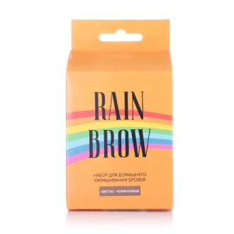 RainBrow, Набор для домашнего окрашивания бровей, светло-коричневый (УЦЕНКА)