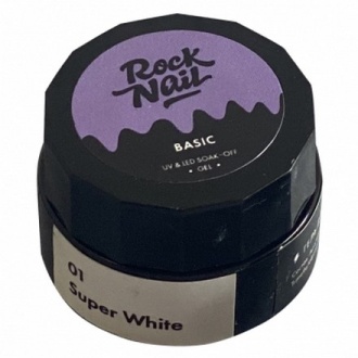RockNail, Гель-краска Basic №01, Super White (УЦЕНКА)