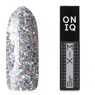 Гель-лак ONIQ Mix №100s, Silver Holographic Shimmer