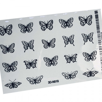 Anna Tkacheva, 3D-стикер №019, черный «Бабочки»