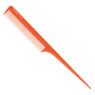 Dewal, Расческа с пластиковым хвостиком, оранжевая, 20,5 см