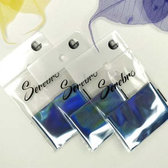Serebro, Фольга для дизайна ногтей №36, голубой, глянц