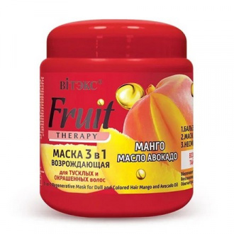 Витэкс, Маска для волос Fruit Therapy 3 в 1, манго и масло авокадо, 450 мл