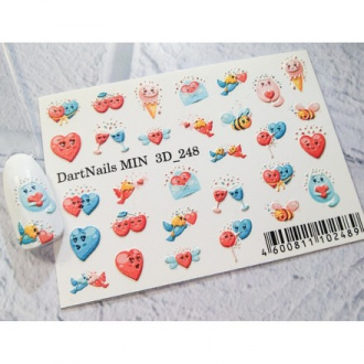 DartNails, 3D-слайдер «Сердце. Любовь» №248