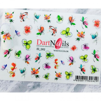 DartNails, Слайдер-дизайн Art-Fashion «Цветы микс» №262