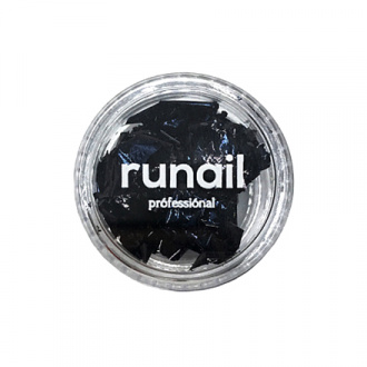 ruNail, Фольга для дизайна ногтей «Поталь», черная