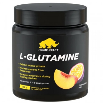 Prime Kraft, L-Glutamine, со вкусом персика и маракуйи, 200 г
