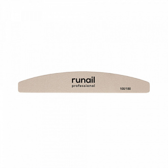 ruNail, Пилка для искусственных ногтей, полукруг, бежевая 100/180