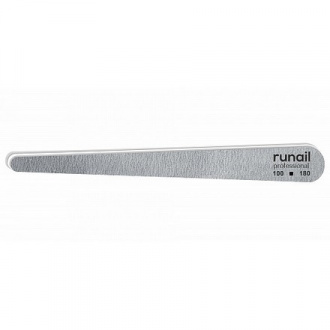 ruNail, Пилка для искусственных ногтей, серая, капля, 100/180