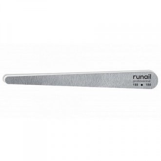 ruNail, Пилка для искусственных ногтей, серая, капля, 150/180