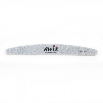 AWIX Professional, Пилка для ногтей «Лодочка», серая, 100/180