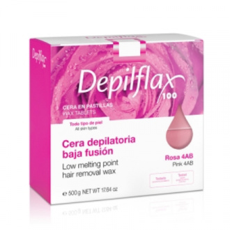 Depilflax, Воск горячий пленочный, в брикетах, Розовый (пластичность 4AB), 500 гр.
