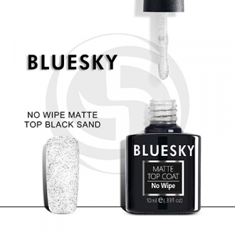 Bluesky, Матовый топ Luxury Silver Black Sand, 10 мл