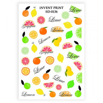 iNVENT PRiNT, Слайдер-дизайн «Цитрусы. Лимон. Апельсин. Лайм. Грейпфрут» №SD-136
