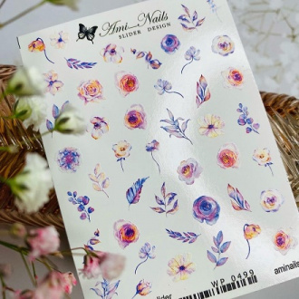 Набор, Ami-Nails, Слайдер-дизайн №499 «Цветы», 2 шт.