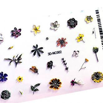 Набор, Anna Tkacheva, 3D-стикер CL №002 «Цветы. Цветочки», 2 шт.