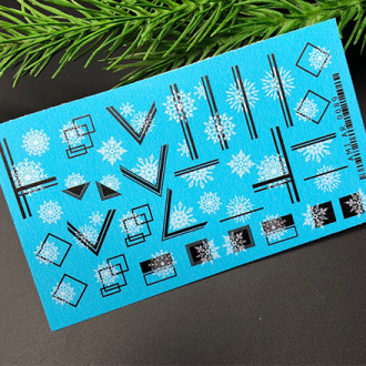 Набор, Ami-Nails, Слайдер-дизайн №0089 «Зима, снежинки», 2 шт.