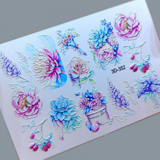 Набор, Anna Tkacheva, 3D-слайдер №352 «Цветы. Цветочки», 2 шт.
