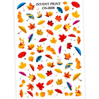 iNVENT PRiNT, Слайдер-дизайн «Осень. Зонтики. Веточки. Листья» №OS-08