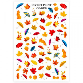 iNVENT PRiNT, Слайдер-дизайн «Осень. Зонтики. Веточки. Листья» №OS-08