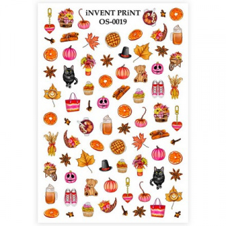 iNVENT PRiNT, Слайдер-дизайн «Осень. Halloween. Веточки. Листья» №OS-19