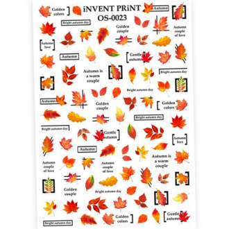 iNVENT PRiNT, Слайдер-дизайн «Осень. Надписи. Веточки. Листья» №OS-23