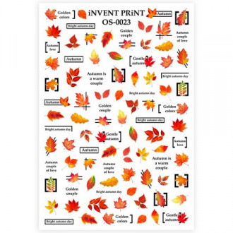 iNVENT PRiNT, Слайдер-дизайн «Осень. Надписи. Веточки. Листья» №OS-23