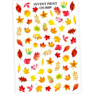 Набор, iNVENT PRiNT, Слайдер-дизайн «Осень. Веточки. Листья» №OS-09, 3 шт.