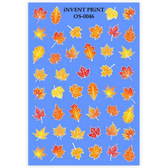 Набор, iNVENT PRiNT, Слайдер-дизайн «Осень. Веточки. Листья» №OS-46, 3 шт.