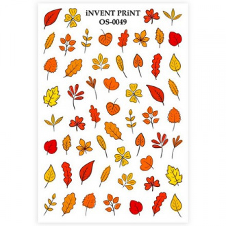 Набор, iNVENT PRiNT, Слайдер-дизайн «Осень. Веточки. Листья» №OS-49, 3 шт.