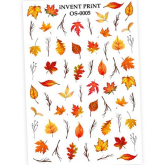 Набор, iNVENT PRiNT, Слайдер-дизайн «Осень. Веточки. Листья» №OS-05, 3 шт.