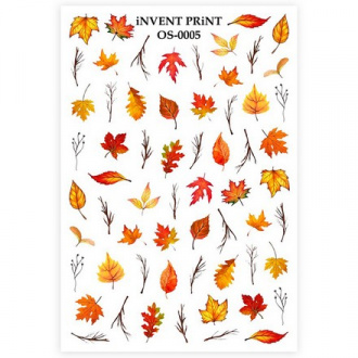 Набор, iNVENT PRiNT, Слайдер-дизайн «Осень. Веточки. Листья» №OS-05, 3 шт.