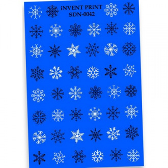 Набор, iNVENT PRiNT, Слайдер-дизайн «Новый год. Зима. Снежинки» №SDN-42, 3 шт.