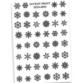Набор, iNVENT PRiNT, Слайдер-дизайн «Новый год. Зима. Снежинки» №SDN-33, 3 шт.