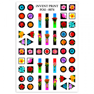 iNVENT PRiNT, Фольгированный слайдер «Цветы. Букеты. Геометрические фигуры» №FOiL-074