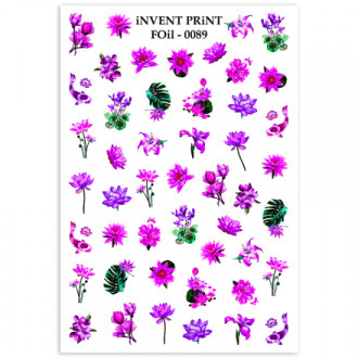 iNVENT PRiNT, Фольгированный слайдер «Цветы» №FOiL-089