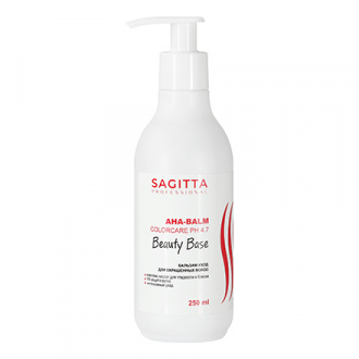 Sagitta, Бальзам-уход для окрашенных волос Beauty Base AHA-Balm Color Care pH 4.7, 250 мл