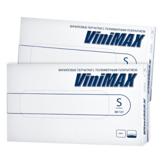 Набор, ViniMax, Перчатки винил неопудренные, размер S, 100 шт., 2 шт.