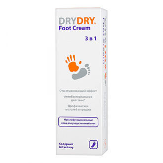 DRY DRY, Мультифункциональный крем для ухода за кожей стоп Foot Cream 3 in 1, 100 мл