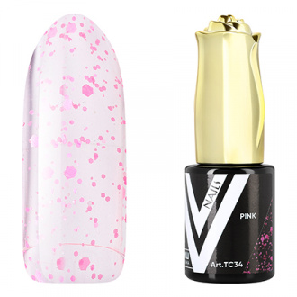 Vogue Nails, Топ для гель-лака Fleck Pink, 10 мл