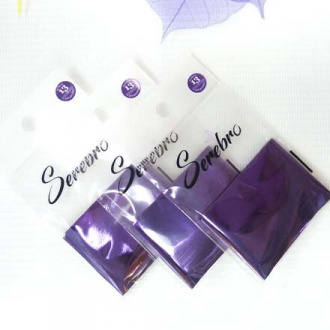 Набор, Serebro, Фольга для дизайна ногтей №13, фиолетовый, глянец, 5 шт.