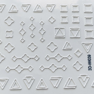 Набор, Anna Tkacheva, 3D-стикер №039 «Геометрия. Фигуры», белый, 2 шт.