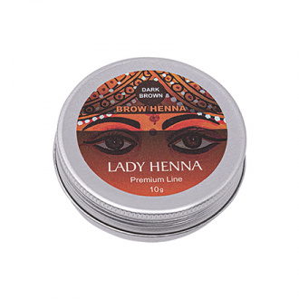 Lady Henna, Краска для бровей Premium Line, темно-коричневая
