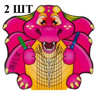 Набор, IRISK, Формы для наращивания "Дракон", №01 Розовый, 2 упаковки по 20 шт.
