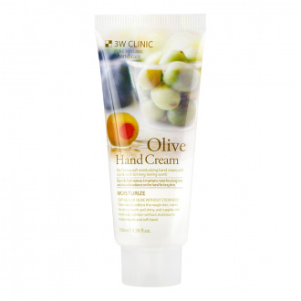 3W CLINIC, Крем для рук Moisturizing Olive Hand Cream, 100 мл