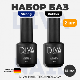 Diva Nail Technology, Набор Strong Base и Rubber base, 15 мл