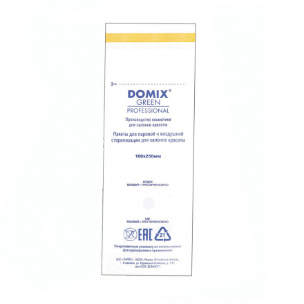 Domix, Крафт-пакеты для стерилизации белые, 100х250 мм (100 шт.)